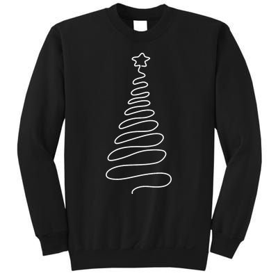 Christmas Tree Handmade Winter Line Art Family Holiday Sweatshirt