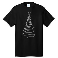 Christmas Tree Handmade Winter Line Art Family Holiday Tall T-Shirt