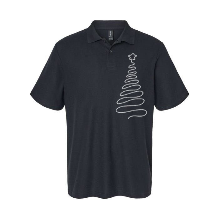 Christmas Tree Handmade Winter Line Art Family Holiday Softstyle Adult Sport Polo