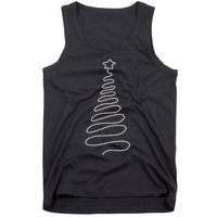 Christmas Tree Handmade Winter Line Art Family Holiday Tank Top