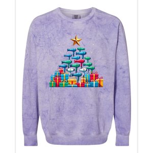 Christmas Tree Hairdryer Hairdressing Hairstylist Colorblast Crewneck Sweatshirt