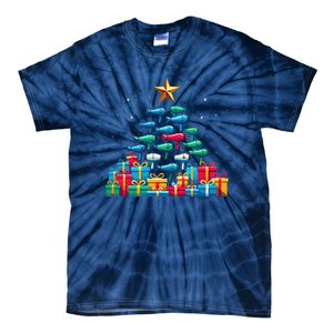 Christmas Tree Hairdryer Hairdressing Hairstylist Tie-Dye T-Shirt