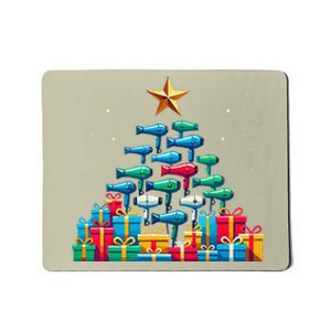 Christmas Tree Hairdryer Hairdressing Hairstylist Mousepad