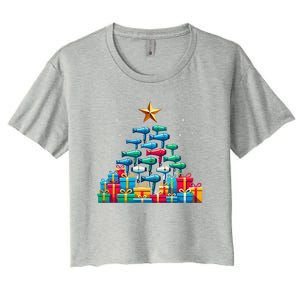 Christmas Tree Hairdryer Hairdressing Hairstylist Women's Crop Top Tee