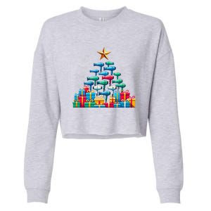 Christmas Tree Hairdryer Hairdressing Hairstylist Cropped Pullover Crew