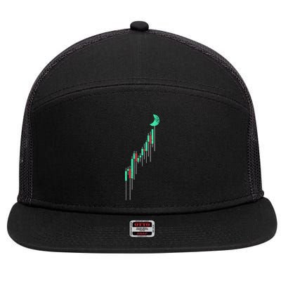 Crypto Trading Hodl Vintage Stock 7 Panel Mesh Trucker Snapback Hat