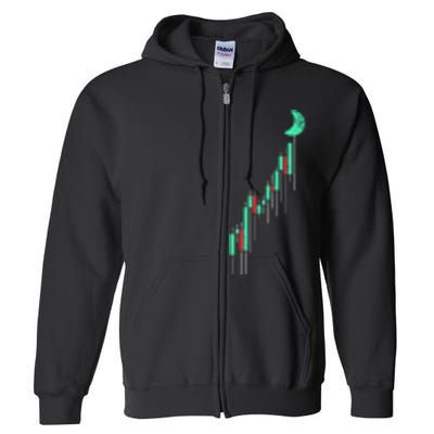 Crypto Trading Hodl Vintage Stock Full Zip Hoodie