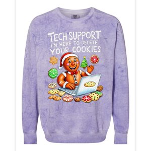 Christmas Techsupport Here To Delete Cookies Xmas Colorblast Crewneck Sweatshirt