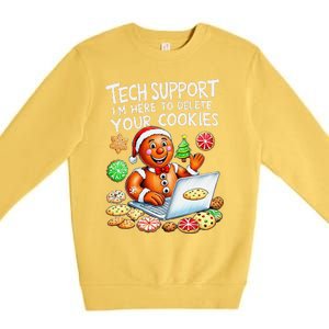 Christmas Techsupport Here To Delete Cookies Xmas Premium Crewneck Sweatshirt