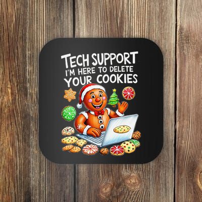 Christmas Techsupport Here To Delete Cookies Xmas Coaster