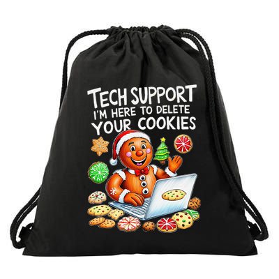 Christmas Techsupport Here To Delete Cookies Xmas Drawstring Bag