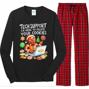 Christmas Techsupport Here To Delete Cookies Xmas Long Sleeve Pajama Set