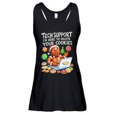 Christmas Techsupport Here To Delete Cookies Xmas Ladies Essential Flowy Tank