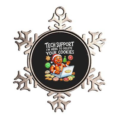 Christmas Techsupport Here To Delete Cookies Xmas Metallic Star Ornament