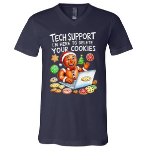 Christmas Techsupport Here To Delete Cookies Xmas V-Neck T-Shirt