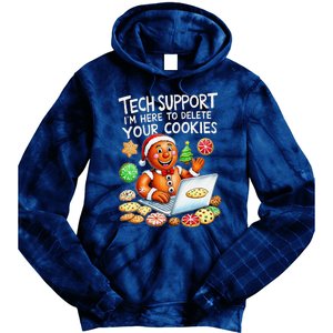 Christmas Techsupport Here To Delete Cookies Xmas Tie Dye Hoodie