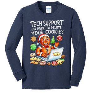 Christmas Techsupport Here To Delete Cookies Xmas Kids Long Sleeve Shirt