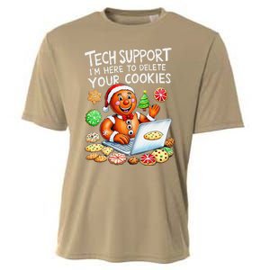 Christmas Techsupport Here To Delete Cookies Xmas Cooling Performance Crew T-Shirt