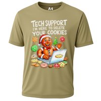 Christmas Techsupport Here To Delete Cookies Xmas Cooling Performance Crew T-Shirt