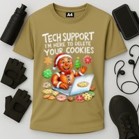 Christmas Techsupport Here To Delete Cookies Xmas Cooling Performance Crew T-Shirt