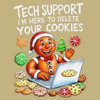 Christmas Techsupport Here To Delete Cookies Xmas Cooling Performance Crew T-Shirt