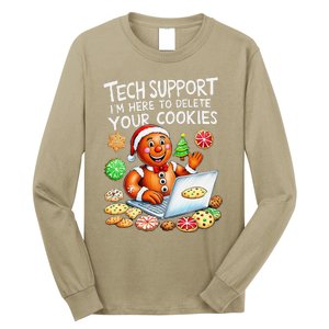 Christmas Techsupport Here To Delete Cookies Xmas Long Sleeve Shirt