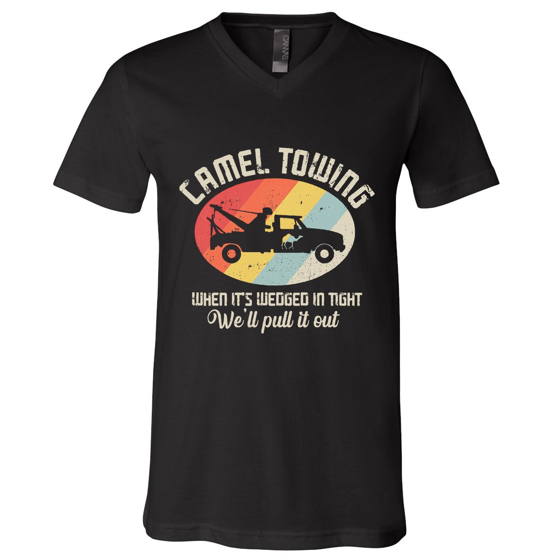 Camel Towing Halloween Retro V-Neck T-Shirt