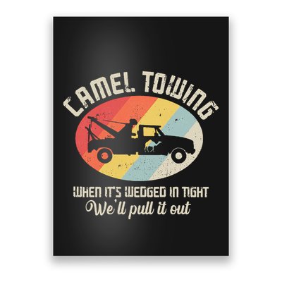 Camel Towing Halloween Retro Poster
