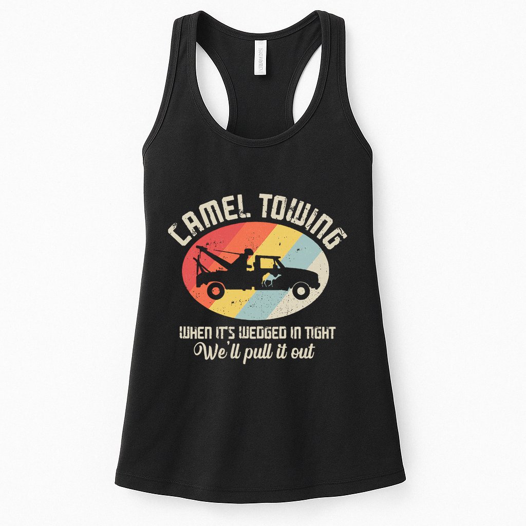 Camel Towing Halloween Retro Womens Tank Top
