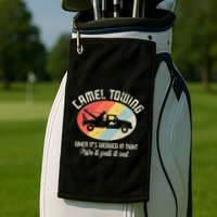 Camel Towing Halloween Retro Golf Towel