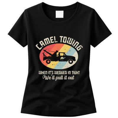 Camel Towing Halloween Retro Womens T-Shirt