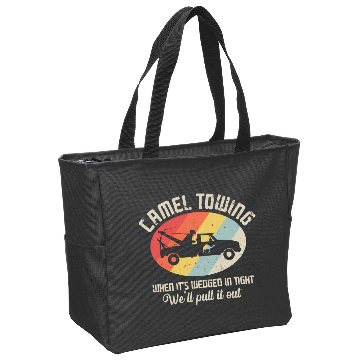 Camel Towing Halloween Retro Zip Tote Bag
