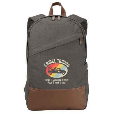 Camel Towing Halloween Retro Cotton Canvas Backpack