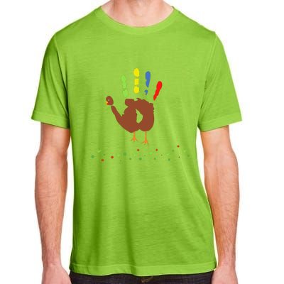 Cutest Turkey Handprint Thanksgiving Adult ChromaSoft Performance T-Shirt