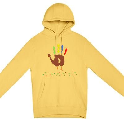 Cutest Turkey Handprint Thanksgiving Premium Pullover Hoodie