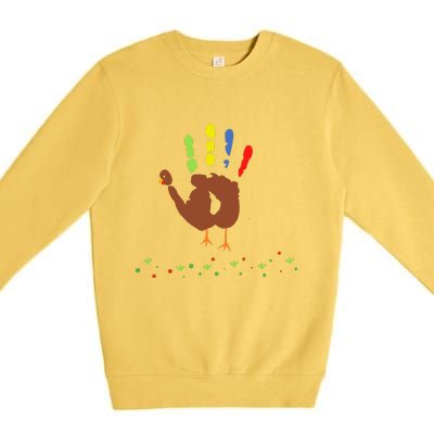 Cutest Turkey Handprint Thanksgiving Premium Crewneck Sweatshirt