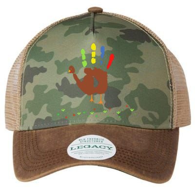 Cutest Turkey Handprint Thanksgiving Legacy Tie Dye Trucker Hat