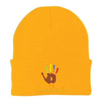 Cutest Turkey Handprint Thanksgiving Knit Cap Winter Beanie