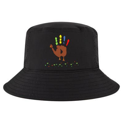 Cutest Turkey Handprint Thanksgiving Cool Comfort Performance Bucket Hat