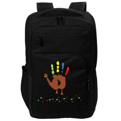 Cutest Turkey Handprint Thanksgiving Impact Tech Backpack