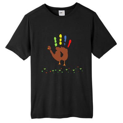 Cutest Turkey Handprint Thanksgiving Tall Fusion ChromaSoft Performance T-Shirt