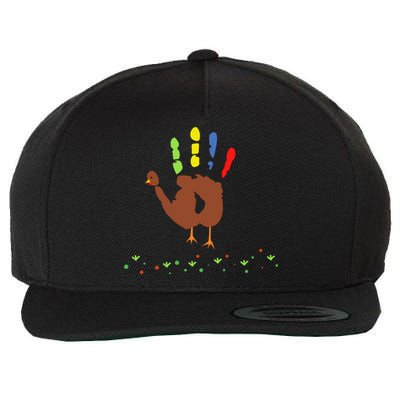 Cutest Turkey Handprint Thanksgiving Wool Snapback Cap