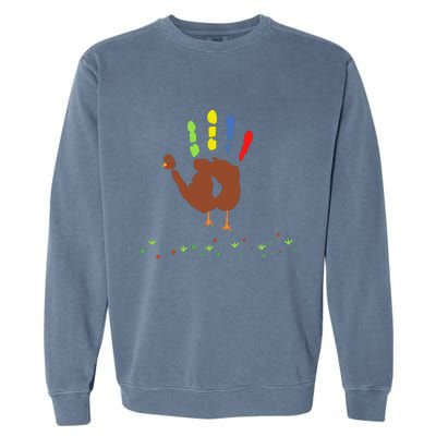 Cutest Turkey Handprint Thanksgiving Garment-Dyed Sweatshirt