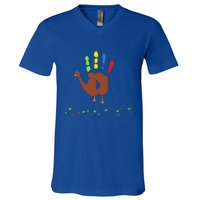 Cutest Turkey Handprint Thanksgiving V-Neck T-Shirt