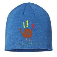 Cutest Turkey Handprint Thanksgiving Sustainable Beanie