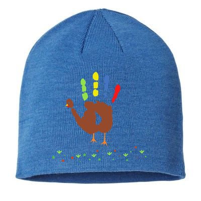 Cutest Turkey Handprint Thanksgiving Sustainable Beanie