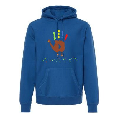 Cutest Turkey Handprint Thanksgiving Premium Hoodie