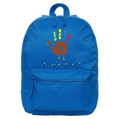 Cutest Turkey Handprint Thanksgiving 16 in Basic Backpack