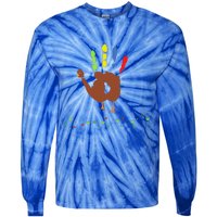 Cutest Turkey Handprint Thanksgiving Tie-Dye Long Sleeve Shirt