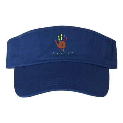 Cutest Turkey Handprint Thanksgiving Valucap Bio-Washed Visor